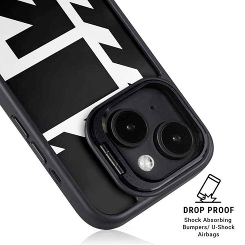 Black and White Geometric Shapes iPhone 15 Kickstand Case